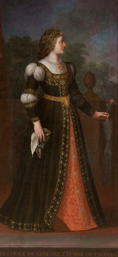 Porträt von Beatrice di Ginevra, Ehefrau von Tomaso I von Unbekannt Unbekannt